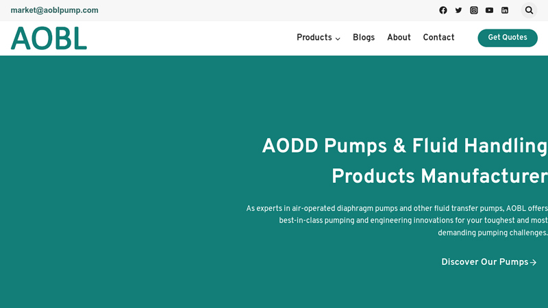 AODD Pumps & Fluid Handling Products Manufacturer - AOBL