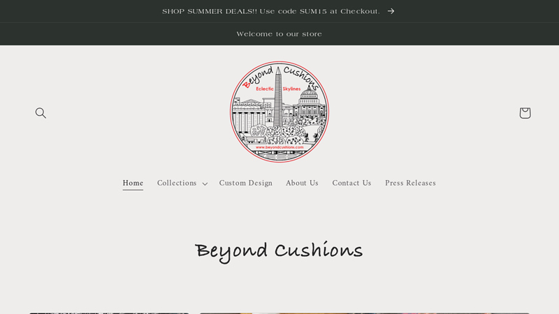Embroidered Skyline Pillows & Ottomans  Beyond Cushions
