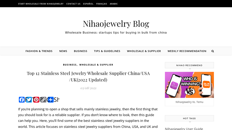 Image of Top 12 List of Jewelry Manufacturers in China