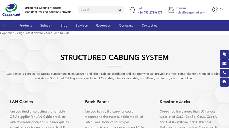 Copperled Cabling Manufacturer/Supplier, Structured Cabling System OEM
