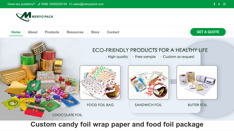 Custom chocolate foil paper wrap, butter foil-China supplier