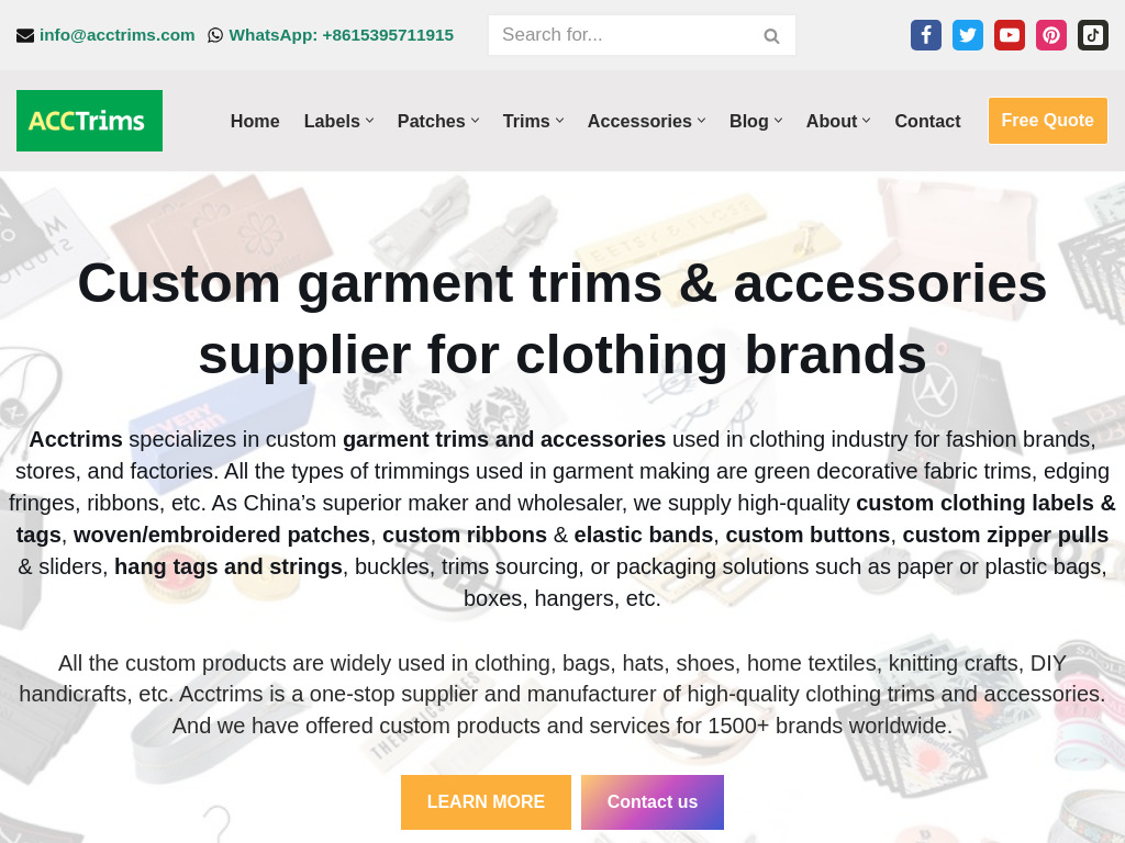 Garment trims & accessories for clothing